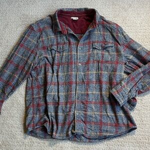 Carbon 2 Cobalt Men's Plaid 100% cotton flannel shirt fall - Red and Gray XL